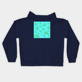 Green leaves decorative pattern Kids Hoodie